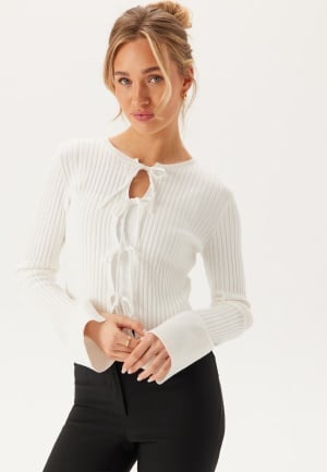BUBBLEROOM Knitted Bow Cardigan Offwhite L