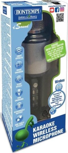 Bontempi Trådløs Karaokemikrofon Med Innebygd Høyttaler 6 W LED-lys