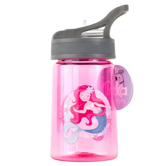 Tinka drikkeflaske Rosa med havfrue 350ml