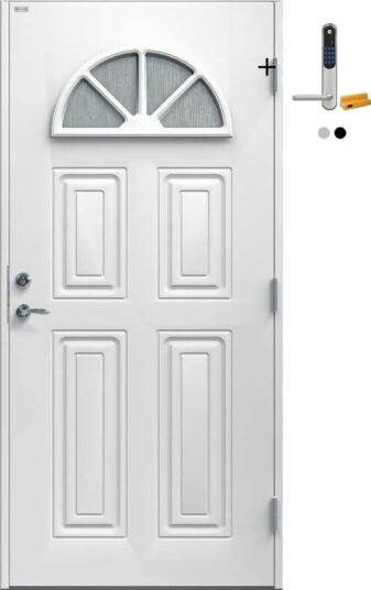 Ytterdør Diplomat Cristine Cotswold Glass med Yale Doorman Classic Home