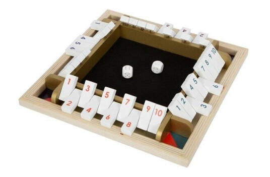 Small Foot Shut the Box Wooden Dice Game Gold Edition