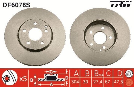 Bremseskive TRW DF6078S