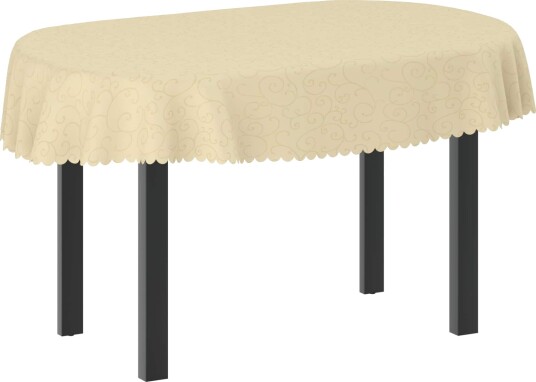 vidaXL Bordduk Oval Kremhvit 130 x 220 cm vidaXL Bordduk Oval Kremhvit 130 x 220 cm