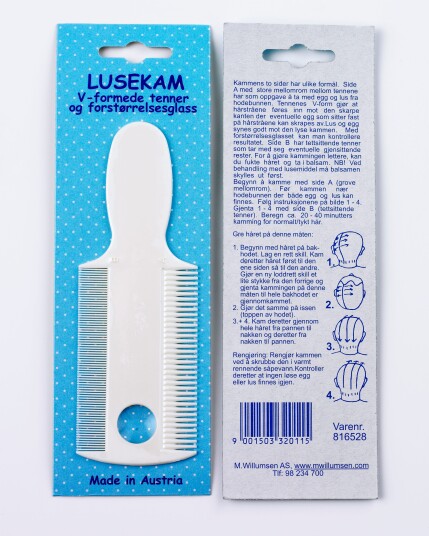Lusekam med forstørrelsesglass Lusekam med forstørrelsesglass