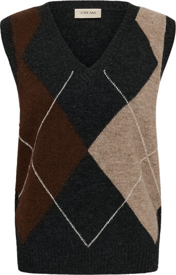 Cream Crhope Knit Slipover Black L Cream Crhope Knit Slipover Black L