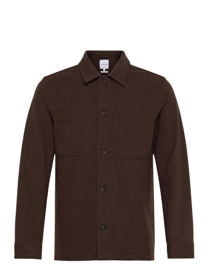Lindbergh Superflex Brushed Melange Overshirt - Brown - L Lindbergh Superflex Brushed Melange Overshirt - Brown - L
