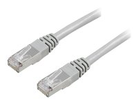 Deltaco 0.5m FTP Cat5e Koblingskabel RJ-45 Hann til Hann Grå