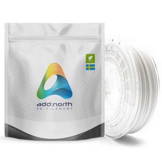 Addnorth PETG-filament for 3D-skriver 1,75 mm Hvit Addnorth PETG-filament for 3D-skriver 1,75 mm Hvit