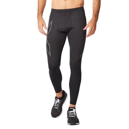 2XU Men's Ignition Shield Compression Tights S, Black/ Black Reflective