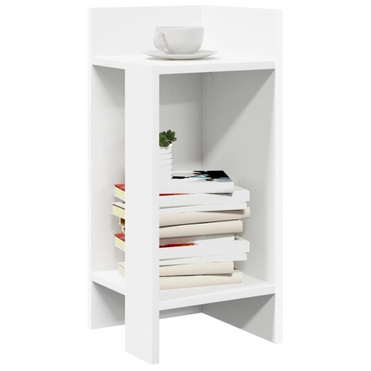 Sidebord 2 stk med hylle hvit 25,5x27x60 cm 8721158574220