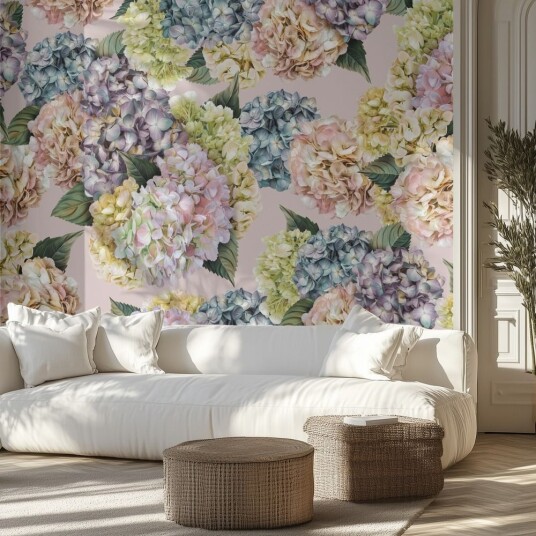 Tapet Pastellhortensia Tapet Pastellhortensia