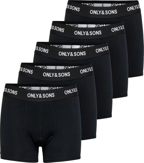 ONLY & SONS Osjfitz Solid Boxer 5 Pack Jnr Noos Black 146