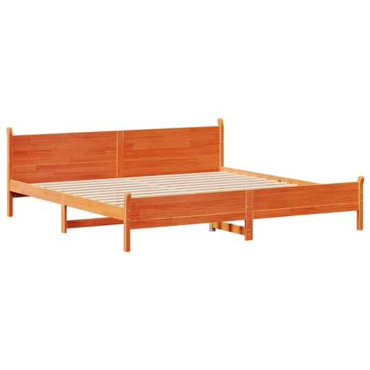  Sengeramme uten madrass voksbrun 200x200 cm heltre furu 8721158409355