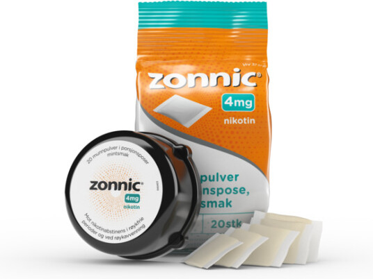 Zonnic 4 mg munnpulver i porsjonspose mint 20 stk Zonnic 4 mg munnpulver i porsjonspose mint 20 stk