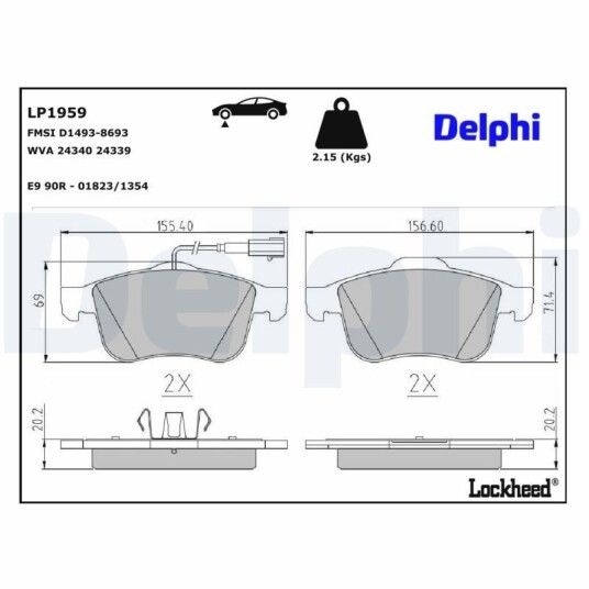 Bremseklosser DELPHI LP1959
