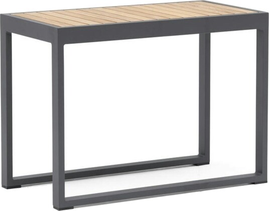 Hillerstorp Oxelunda sidebord Aluminium/teak høy 75 x 38 cm Grå