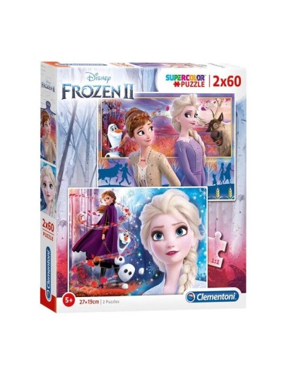 Clementoni 2x60 Puzzles Kids Frozen 2 Gulv Clementoni 2x60 Puzzles Kids Frozen 2 Gulv