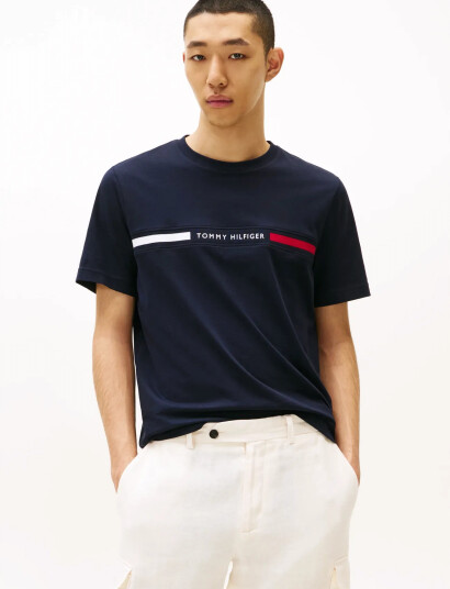 Tommy Hilfiger Hilfiger Chest Insert Tee - Navy - XL