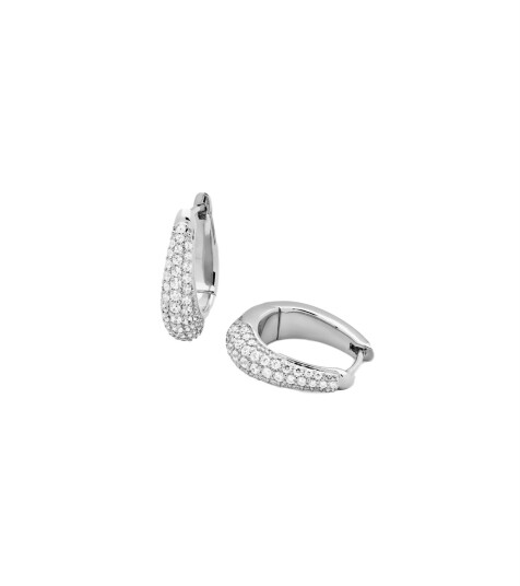 Tom Wood Jewellery Liz Hoop Pave Øredobber Sølv female