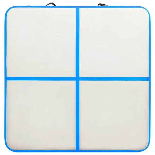 vidaXL Oppblåsbar gymnastikkmatte med pumpe 200x200x15 cm PVC blå
