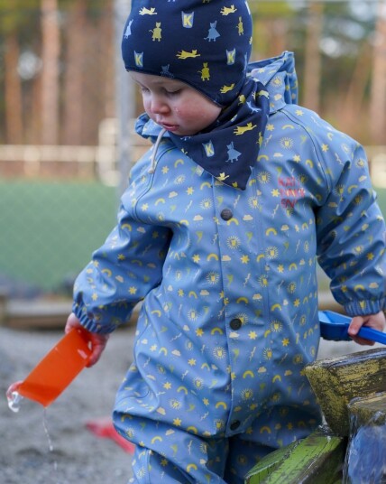 Kattnakken Babyregndress Dugg Blå 68