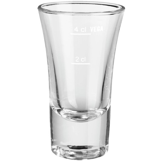 VEGA Shotglass Wachtmeister; 6cl, 5.1x8.8 cm (ØxH); Transparent; 2 cl & 4 cl målestrek, 6 Stykk / Forpakning