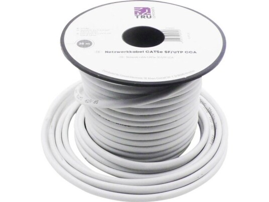 Tru Components Strømkabel Cat 5E Sf/Utp 4 X 2 X 0.14 Mm² Hvid 25 M