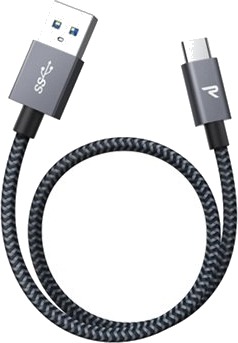 Rampow T04 Nylonflettet USB-C Kabel 2m Svart