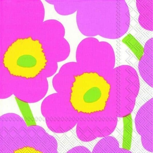 Marimekko servietter lunsj Unikko light pink