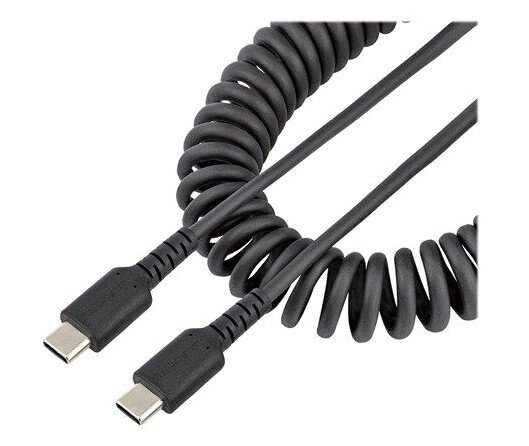 StarTech Coiled USB-C-kabel 1m, Rask Lading og Synk, Svart