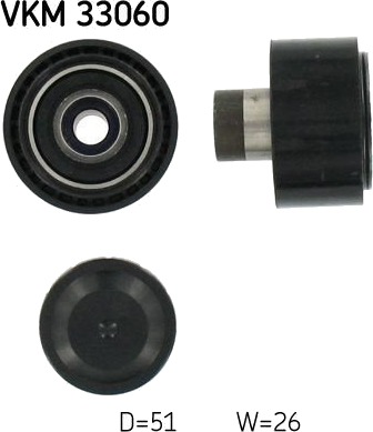 Løpehjul, vifterem SKF VKM 33060
