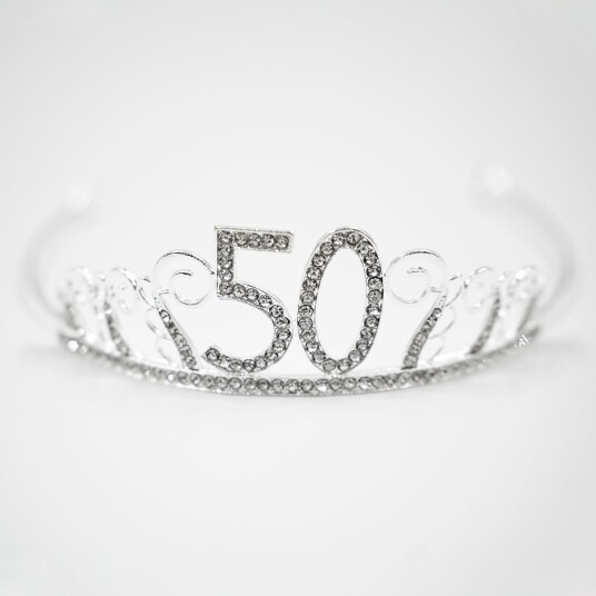 Catsson Int Group LTD Kakedekorasjon Tiara Tall av Metall Sølv - Tallet 50