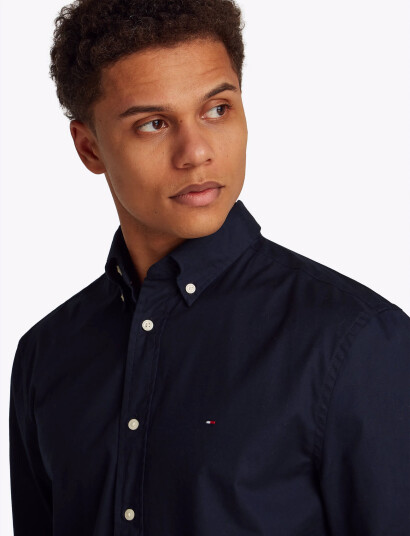 Tommy Hilfiger Core Flex Poplin Solid Rf Shirt - Navy - XL Tommy Hilfiger Core Flex Poplin Solid Rf Shirt - Navy - XL