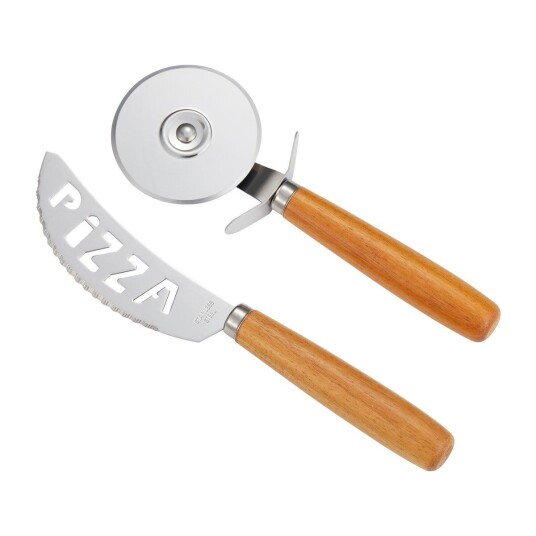Dorre Pino pizzasett kniv og pizzahjul Akasie-rustfritt stål 1714532-01-0 1714530-01-0