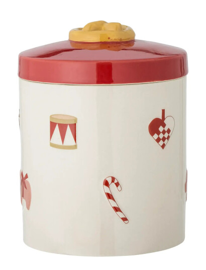 Bloomingville Yule Jar W/Lid - Red - ONE SIZE