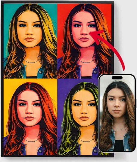 Personalisert Plakat Pop Art Portrett Collage AI Plakat