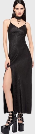 KIHILIST by KILLSTAR Goth Lang kjole Kihilist Nova Maxi Dress XS til 4XL Damer svart