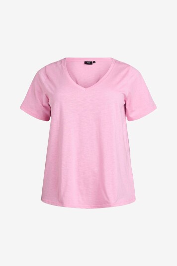 Zizzi T skjorte mBrea S/S Straight Tee Rosa