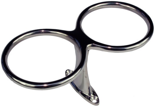 Glass/flaskeholder, toppmont. m/skruehull, dobbel, syrefast