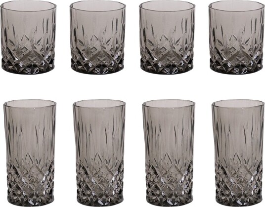 Nova Dynamic Drinkglass Sett 8pk Grå