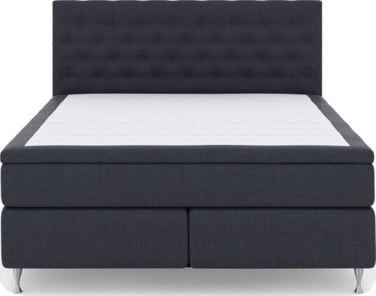 Select No 6 Komplett Sengepakke 210x210 Medium Memory/Pocket Blå/Sølvben