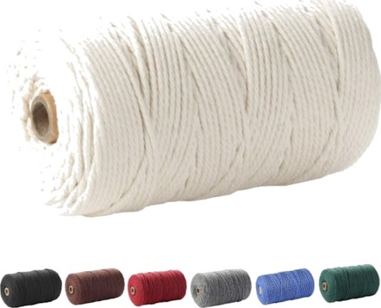 Makramegarn 3 mm x 220 m Naturlig Bomullstau Beige