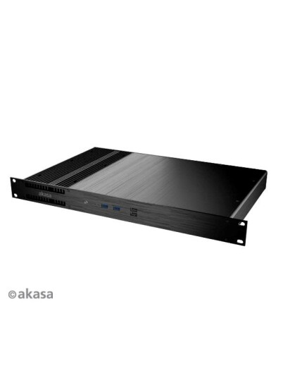 Akasa Galileo TU3 1U Mini-ITX Kabinett - Ultra kompakt - Anodisert Svart