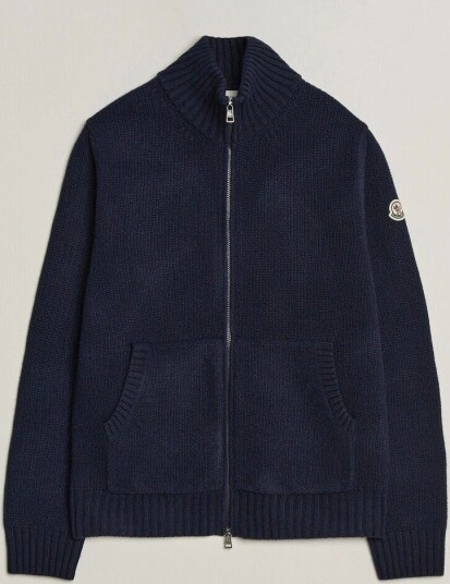 Moncler Full Zip Cardigan Navy