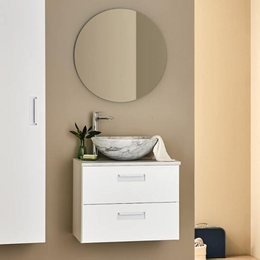 Servantskap Noro Relounge Hvit med Benkeplate Lys Marmor 320328