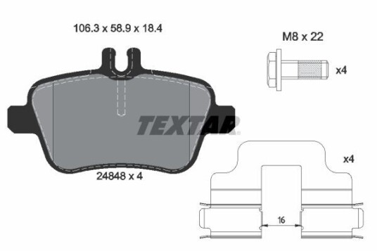 Bremseklosser TEXTAR 2484803