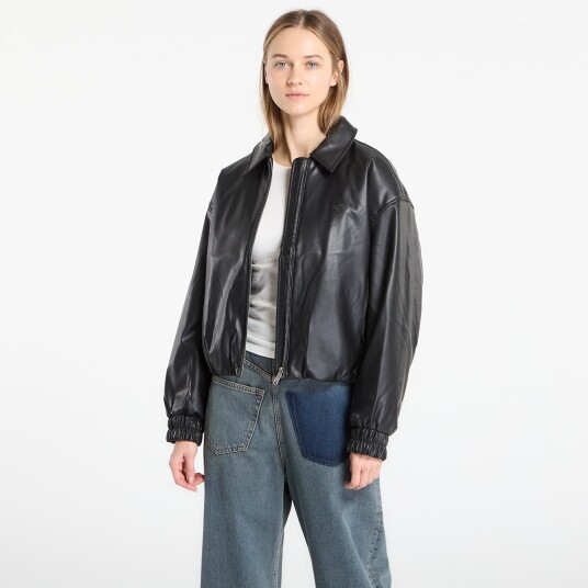 Calvin Klein Jeans Faux Leather Insulated Bomber - Black - XS