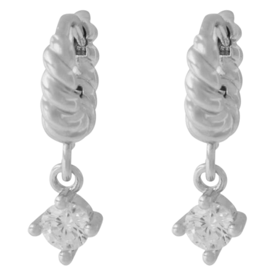 Snö Of Sweden Twist Crystal Pendant Ring Ear Silver Clear Onesize Snö Of Sweden Twist Crystal Pendant Ring Ear Silver Clear Onesize