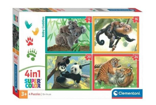 Clementoni Jigsaw Puzzle 4in1 Baby Cuddles Gulv