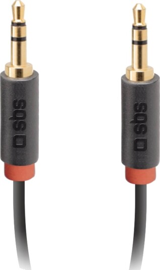 SBS kabel Jack 3,5 mm Male / Jack 3,5 mm Male Ster eo gold connector 1,5 m